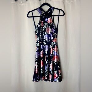 Juniors B.Darlin Floral Halter Neck Dress